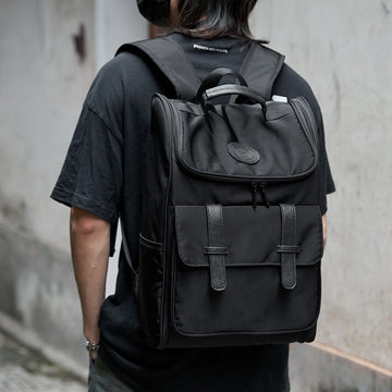 Black Oxford Vintage Waterproof Backpack